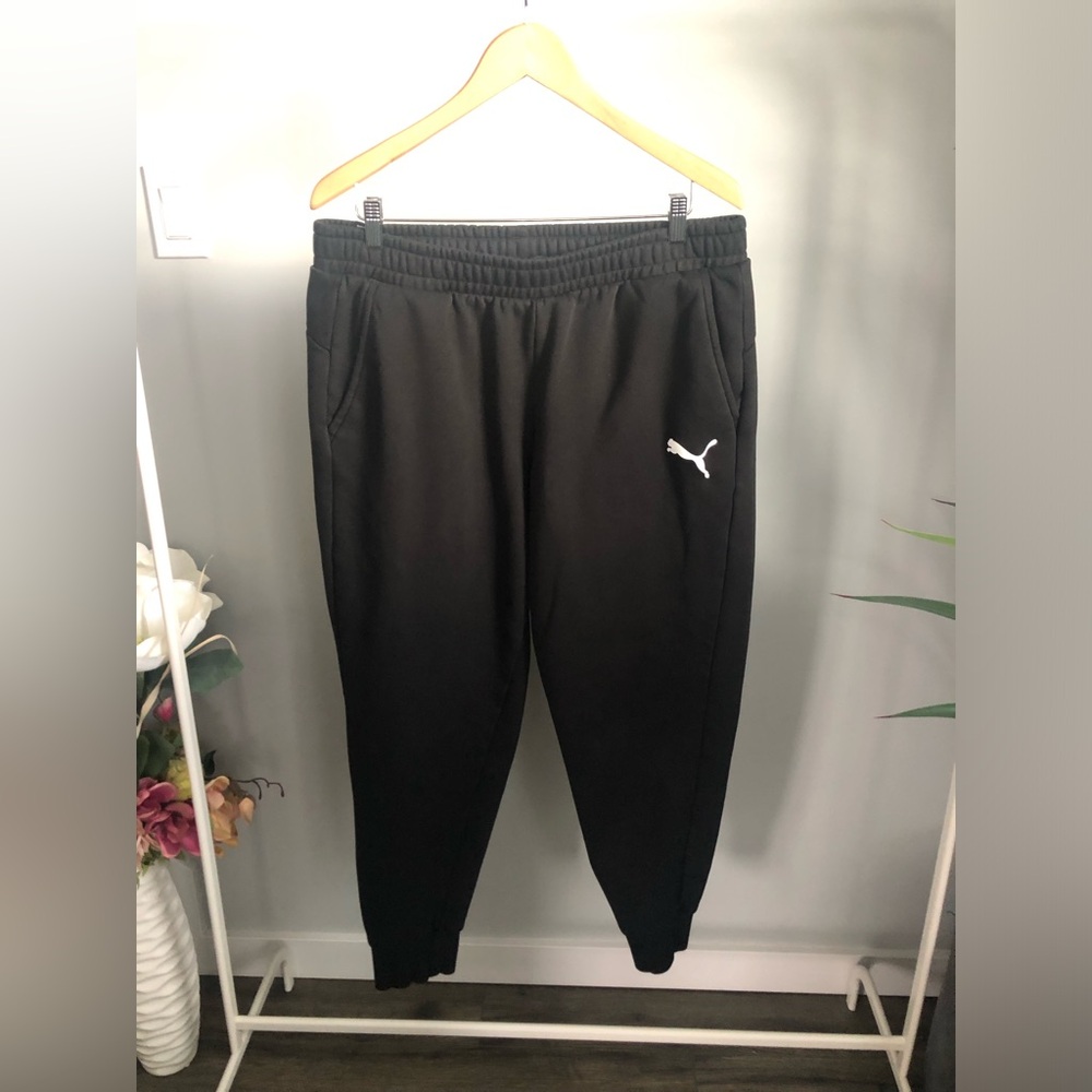 Puma Black Men’s Jogger Sweatpants with White Puma Logo